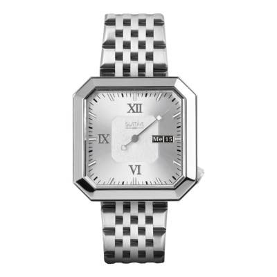 Montre 12H Marie Argent & Blanc Acier Argent 34mm - Gustave & Cie