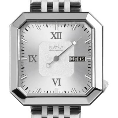Montre 12H Marie Argent & Blanc Acier Argent 34mm - Gustave & Cie