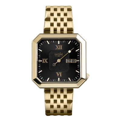 12H Marie 750/1000 Gold & Black Steel Gold Watch 34mm - Gustave & Cie