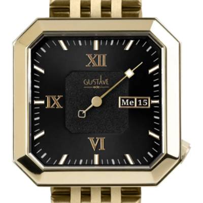 12H Marie 750/1000 Gold & Black Steel Gold Watch 34mm - Gustave & Cie