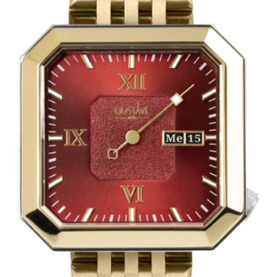 Montre 12H Marie Argent/Or & Grenat Acier Or 34mm - Gustave & Cie