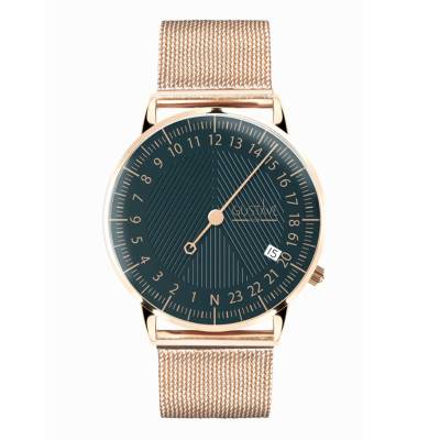 Gustave & Cie André Rose Gold & Green Milanese Rose Gold 24H Watch 36mm - Gustave & Cie
