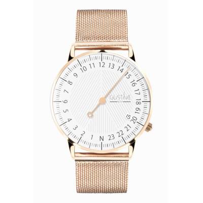 24H André Rose Gold & White Milanese Watch 36mm - Gustave & Cie