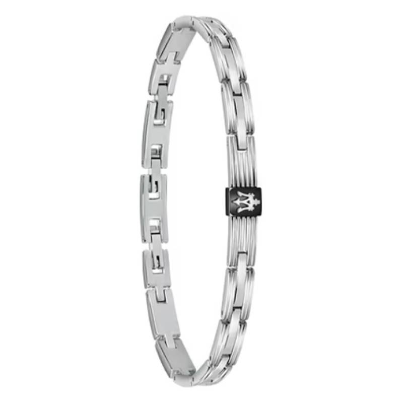 Two-Tone Steel Iconic Bracelet, Length 18 cm to 22 cm - JM420ATK04 - Maserati