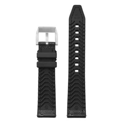 Hybrid Torino Noir 20 Watch Strap - Width 20mm or 22mm - Bracelet Rochet