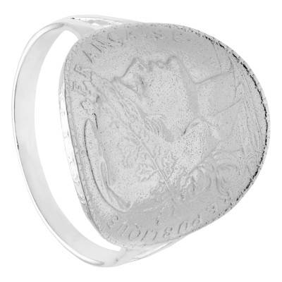 Chevalière Corps à Fourche Pièce 20F Réplique Marianne en Argent 925 - Imperium