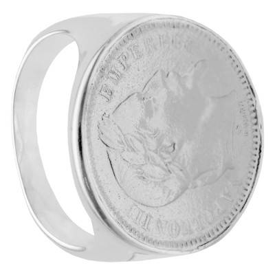 Chevalière Pièce de 10F Réplique Napoléon III en Argent 925 - Imperium