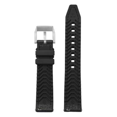 Hybrid Cordoba Black Watch Strap - Width 20mm or 22mm - Bracelet Rochet