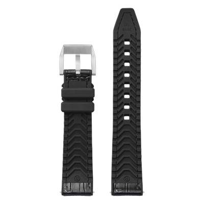 Bracelet de montre Hybrid Trocadero Noir - Largeur 20mm ou 22mm - Bracelet Rochet