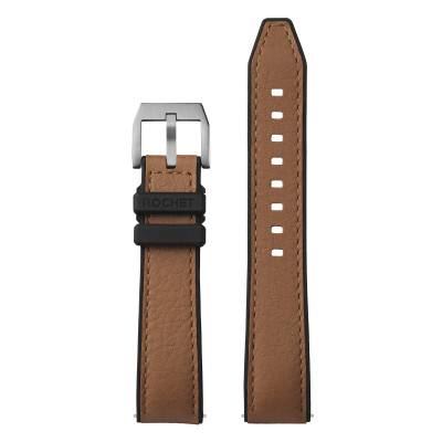 Hybrid Cordoba Cognac Watch Strap - Width 20mm or 22mm - Bracelet Rochet