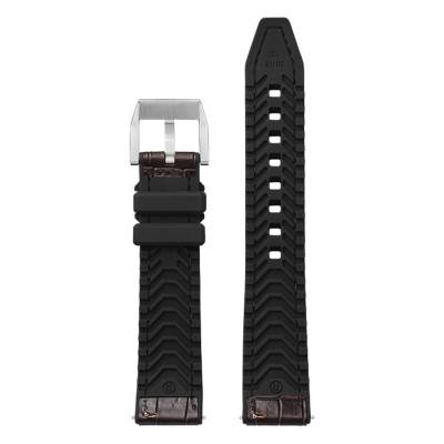 Hybrid Trocadero Mink Ecru Stitching Watch Strap - Width 20mm or 22mm - Bracelet Rochet