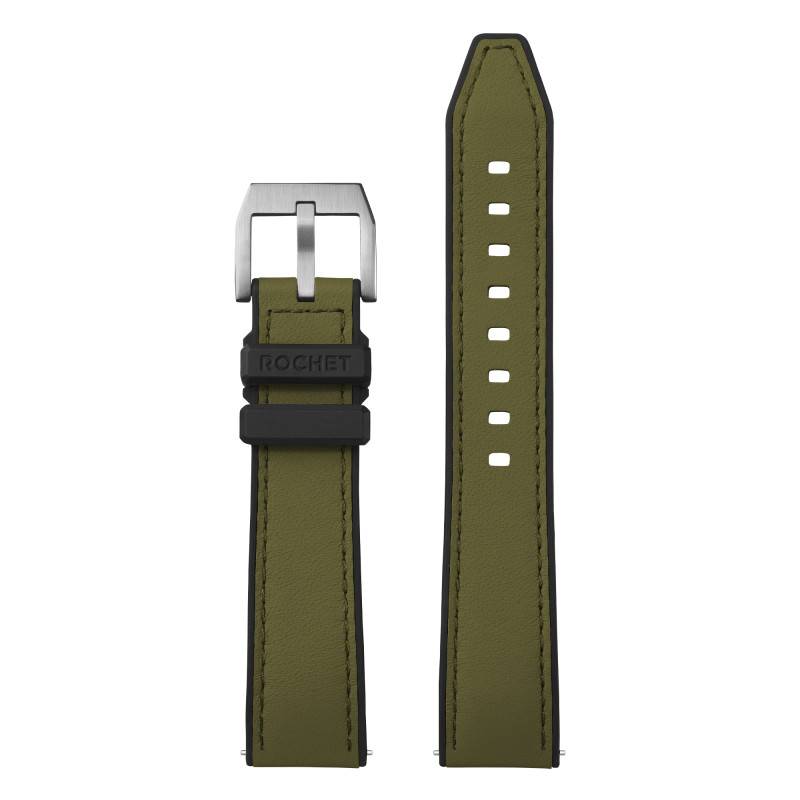 Hybrid Sahara Khaki Watch Strap - Width 20mm or 22mm - Bracelet Rochet