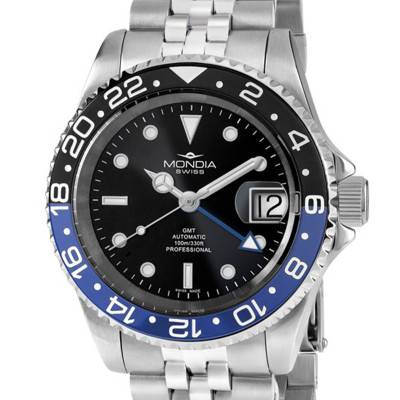 Montre Icon Legend Automatic GMT 40mm MS-223-SS-BLBK-GB - Mondia