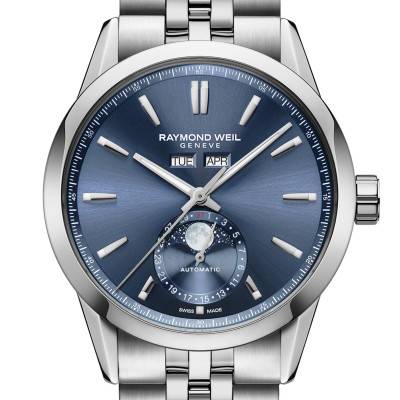 Raymond Weil Freelancer Complete Calendar 40mm Watch - Blue Dial 2766-ST-50001 - Raymond Weil