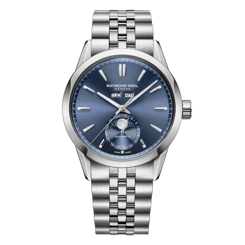 Raymond Weil Freelancer Complete Calendar 40mm Watch - Blue Dial 2766-ST-50001 - Raymond Weil