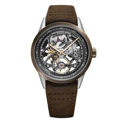 "Raymond Weil Freelancer 42mm RW1212 Caliber Wall Clock - Gray Dial 2785-SBC-60000" - Raymond Weil