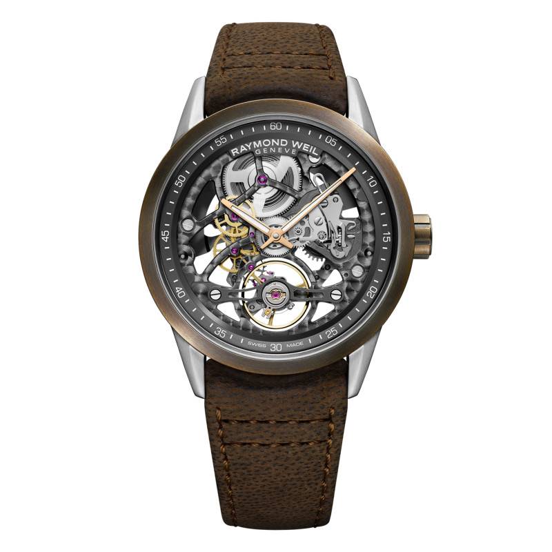 "Raymond Weil Freelancer 42mm RW1212 Caliber Wall Clock - Gray Dial 2785-SBC-60000" - Raymond Weil