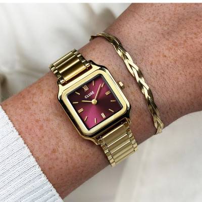 Coffret Montre Gracieuse Petite & Bracelet Serpent Tressé, Couleur Or - Cluse