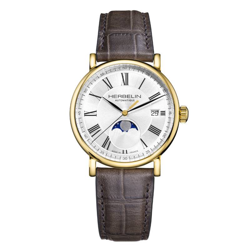 Herbelin Inspiration Automatic 38mm Moon Phase Watch 2847P08GR - Herbelin
