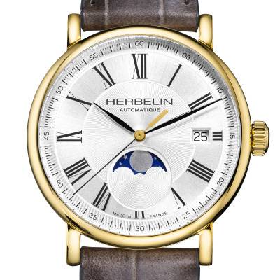 Herbelin Inspiration Automatic 38mm Moon Phase Watch 2847P08GR - Herbelin
