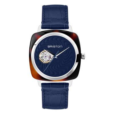 Montre Clubmaster Iconic Spirale bleu émail grand feu Briston x Ocarat - Edition Limitée - Briston