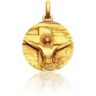 Médaille Christ Rédemption Or Jaune 750, Diamètre 16 mm à 22 mm - Becker