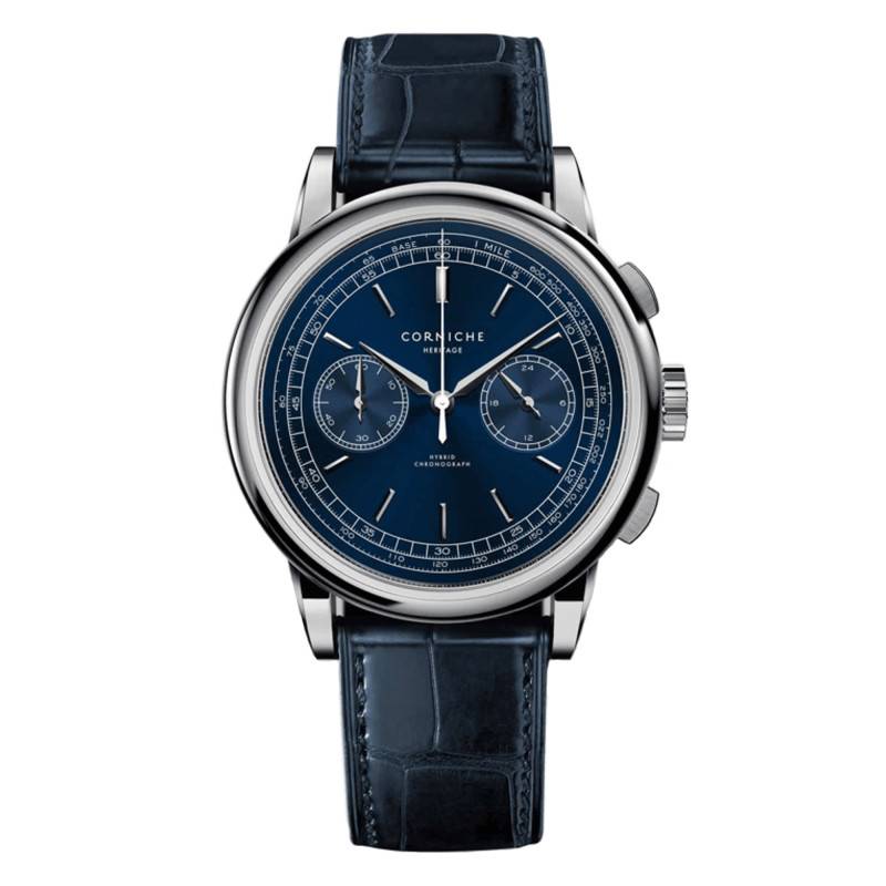 Heritage Chronograph Steel with Blue Dial Watch - Corniche