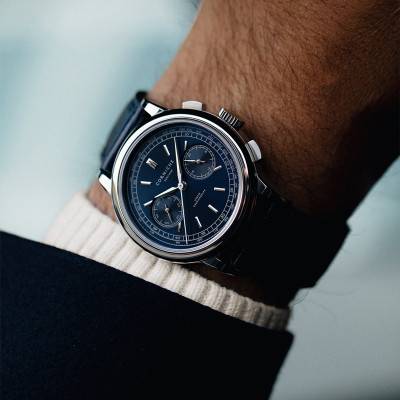 Heritage Chronograph Steel with Blue Dial Watch - Corniche