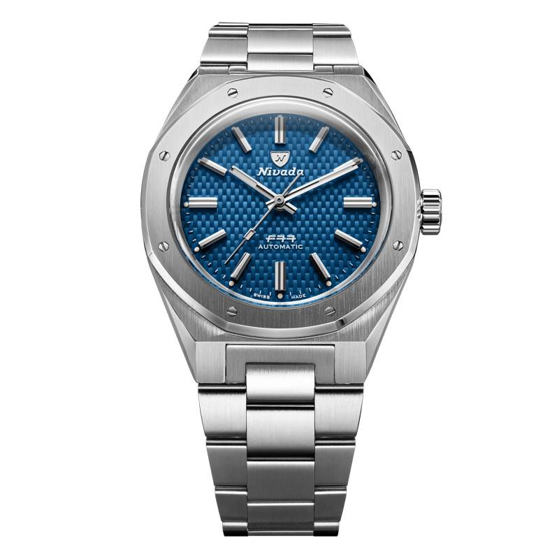 F77 41 Blue No Date Watch 68041A77B - Nivada Grenchen