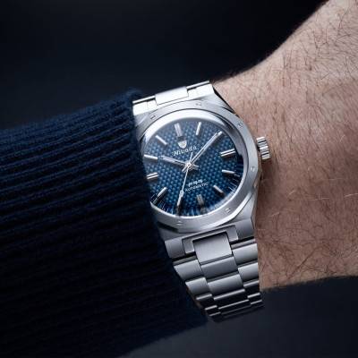 F77 41 Blue No Date Watch 68041A77B - Nivada Grenchen