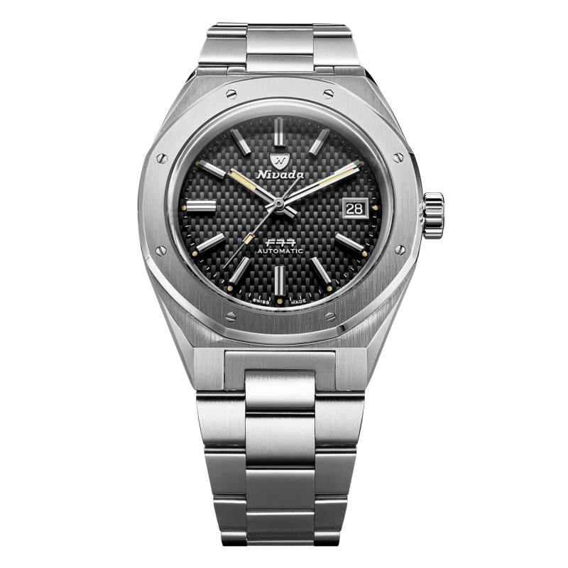 F77 41 Black Date Watch 69041A77A - Nivada Grenchen