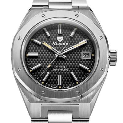 F77 41 Black Date Watch 69041A77A - Nivada Grenchen