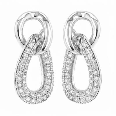 Boucles d'Oreilles Pendantes en Argent 925 & Oxyde de Zirconium - Emanessence