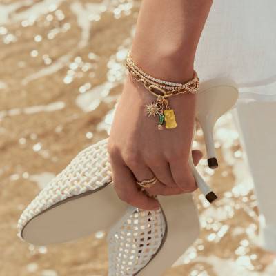 Pendentif Charm Soleil en Plaqué Or & Pierres Blanches - CC1246-414-14 - Thomas Sabo