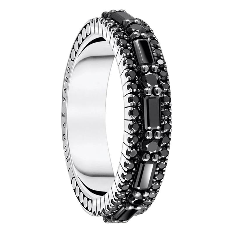925 Silver & Black Stone Ring - TR2466-643-11 - Thomas Sabo