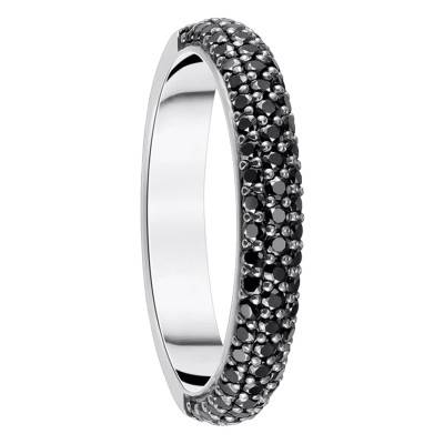 925 Grey Silver & Black Stone Ring - TR2462-643-11 - Thomas Sabo
