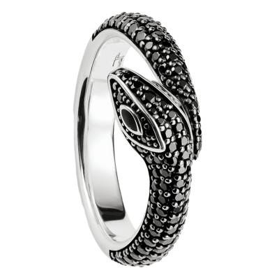 925 Silver & Black Stone Serpent Ring - TR2461-691-11 - Thomas Sabo