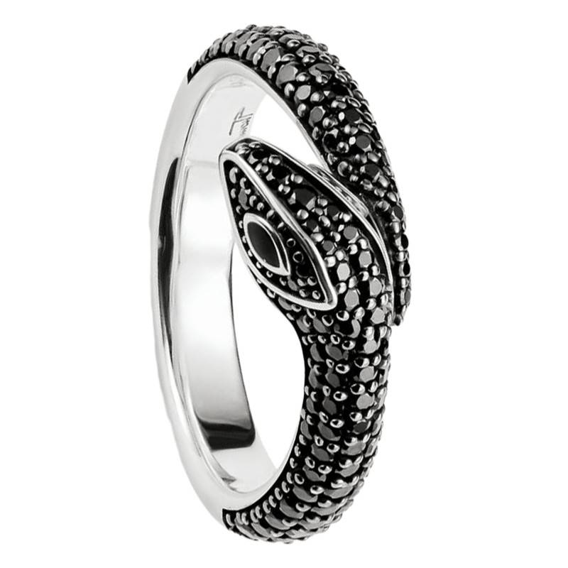 925 Silver & Black Stone Serpent Ring - TR2461-691-11 - Thomas Sabo