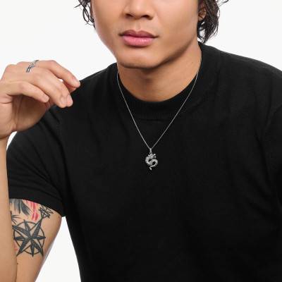925 Silver Dragon Necklace, Length 45 cm to 50 cm - KE2274-637-21-L50V - Thomas Sabo