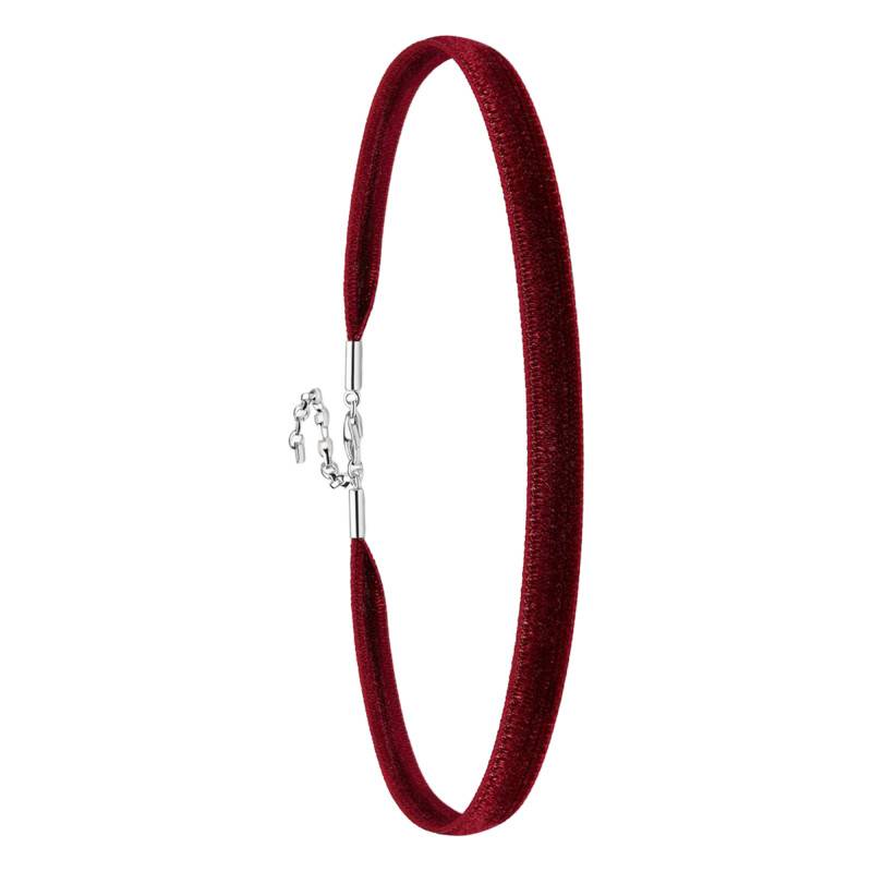 Red Velvet & 925 Sterling Silver Choker Revival 90ies Women's Necklace, 32 cm to 38 cm - KE1728-331-10-L36V - Thomas Sabo