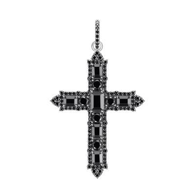 925 Sterling Silver & Black Stones Cross Pendant - PE970-643-11 - Thomas Sabo