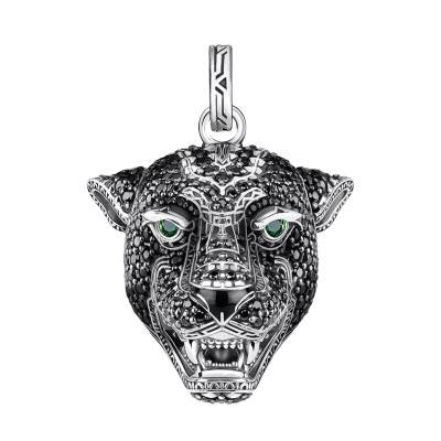 Pendentif Black Cat en Argent 925 Noirci & Pierres Noires - PE889-845-11 - Thomas Sabo