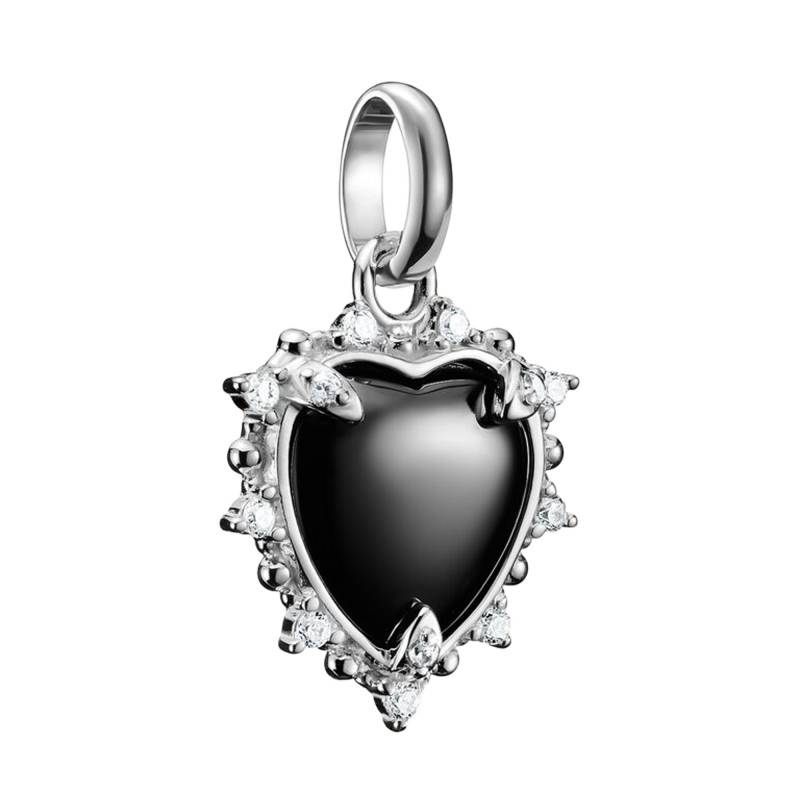 925 Silver & Black Stones Vintage Heart Charm Pendant - CC1286-643-11 - Thomas Sabo