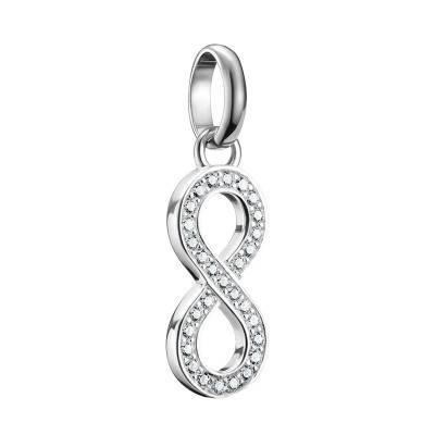 Recycled 925 Silver & White Stone Infinity Charm Pendant - CC1284-051-14 - Thomas Sabo