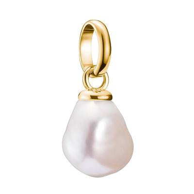 925 Sterling Silver Gold-Plated Freshwater Pearl Charm Pendant - CC1282-430-14 - Thomas Sabo