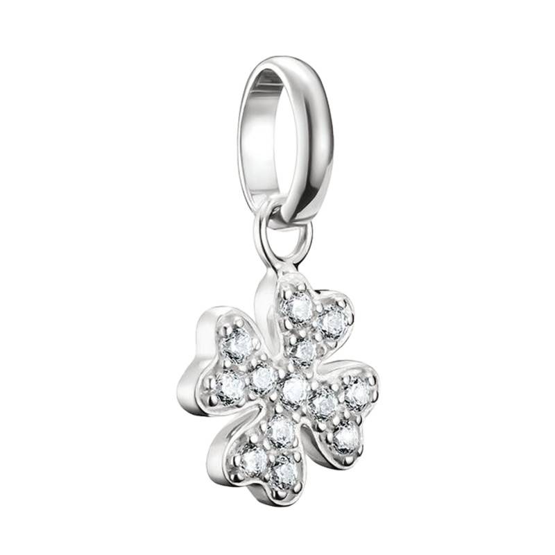 Recycled 925 Silver & White Stone 4-Leaf Clover Charm Pendant - CC1281-051-14 - Thomas Sabo