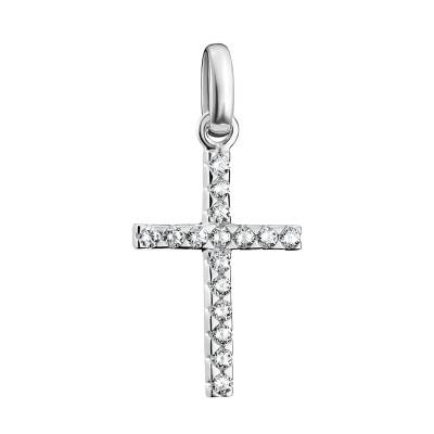 Pendentif Charm Croix en Argent 925 & Pierres Blanches - CC1203-051-14 - Thomas Sabo