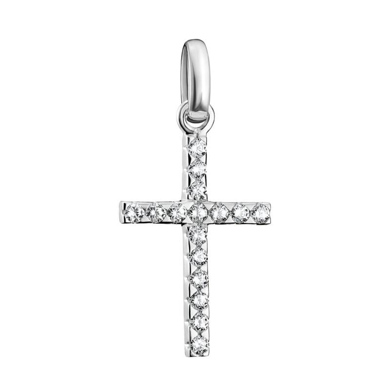 925/1000 Silver White Stones Cross Charm Pendant - CC1203-051-14 - Thomas Sabo