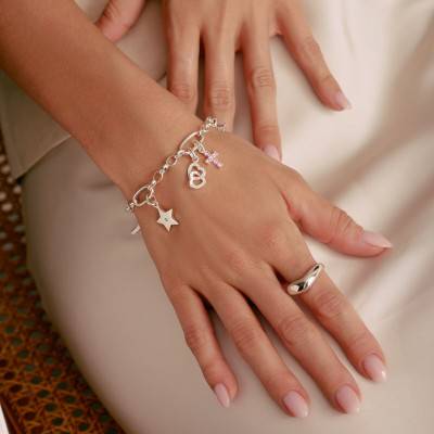 Pendentif Charm Croix en Argent 925 & Pierres Roses - CC1206-051-9 - Thomas Sabo