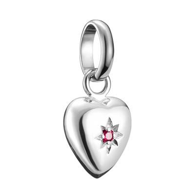 Pendentif Charm Coeur avec Etoile en Argent 925 & Pierre Rouge - CC1234-011-10 - Thomas Sabo